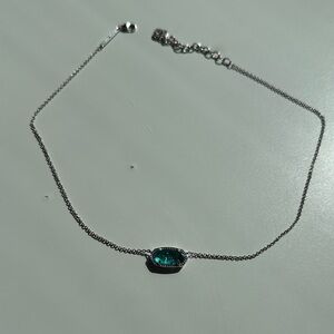 Kendra Scott Silver Necklace with Teal Accent